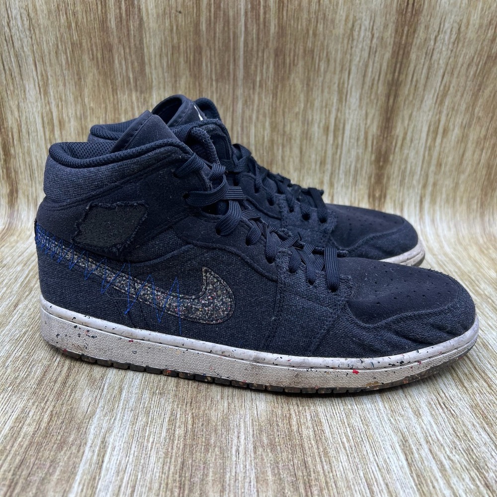 Nike Air Jordan 1 Mid SE Crater Men's Size 9 Black Recycled Sneakers‎ DM3529-001